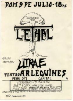 Lethal concert flyer 1989