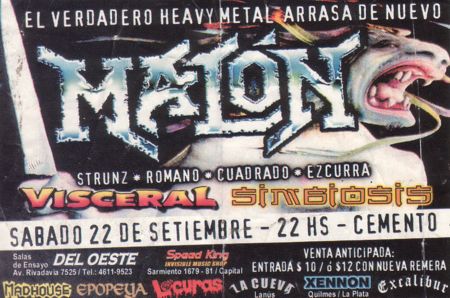 Ticket for show with last line up