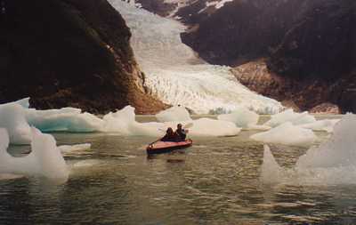 Glacier in the Patagonian mountains