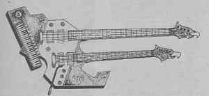 Alegory, guitar in the form of the Mexican map