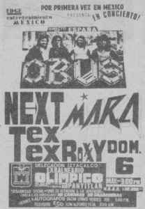 Concert flyer for Obus tour
